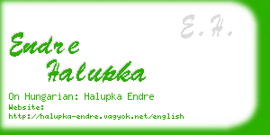 endre halupka business card